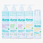 Kit Blumee completo: água de limpeza, sabonete, shampoo, condicionador e espuma de banho