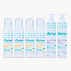 Kit Coração de Mãe Blumee: espumas de banho e águas de limpeza Natural & Vegano