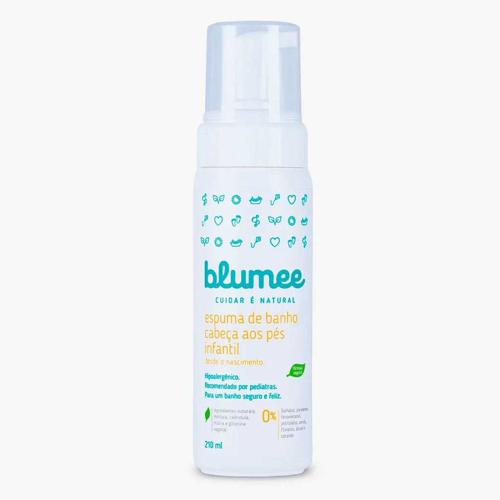 Espuma de Banho Blumee 210ml, embalagem Natural & Vegana para bebê desde o nascimento