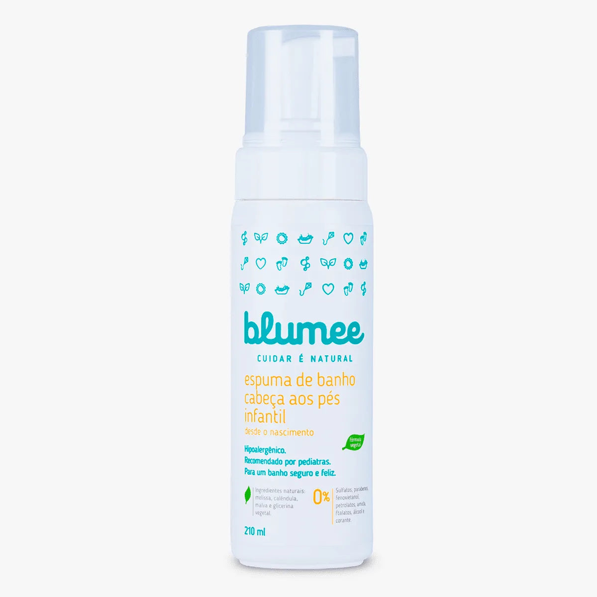 Espuma de Banho Blumee 210ml, embalagem Natural & Vegana para bebê desde o nascimento