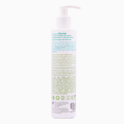Hidratante Infantil Blumee 150ml, detalhe da embalagem com ícones naturais