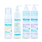 Kit Cheirinho de Amor Blumee: espuma de banho, hidratante e água de limpeza
