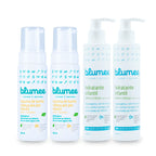 Kit Mamãe & Bebê Blumee: espuma de banho e hidratante para toda a família